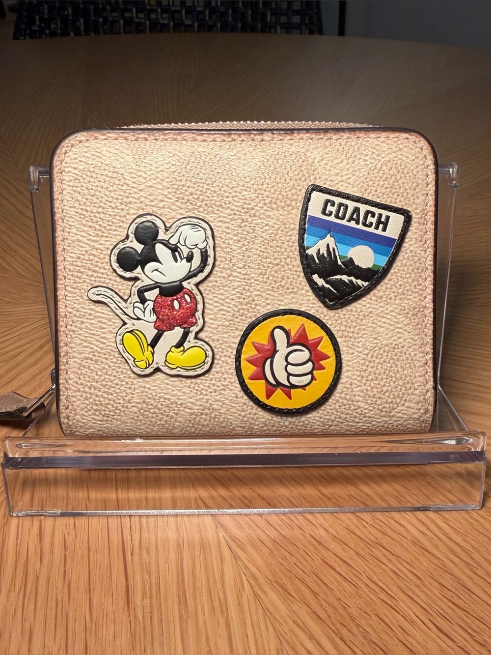 Coach x Disney Small Zip Wallet Mickey Mouse Patch